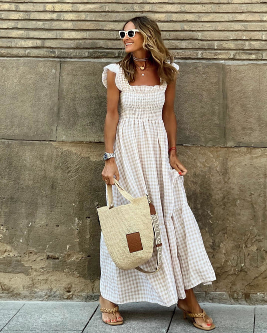 Livia | Ruffled-Sleeve Maxi Dress