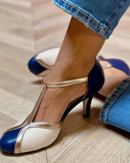 Mindy | Colourful T-Strap Heels