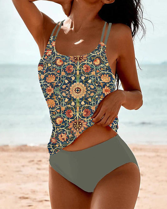 Lynor | Double-Strap Printed Tankini
