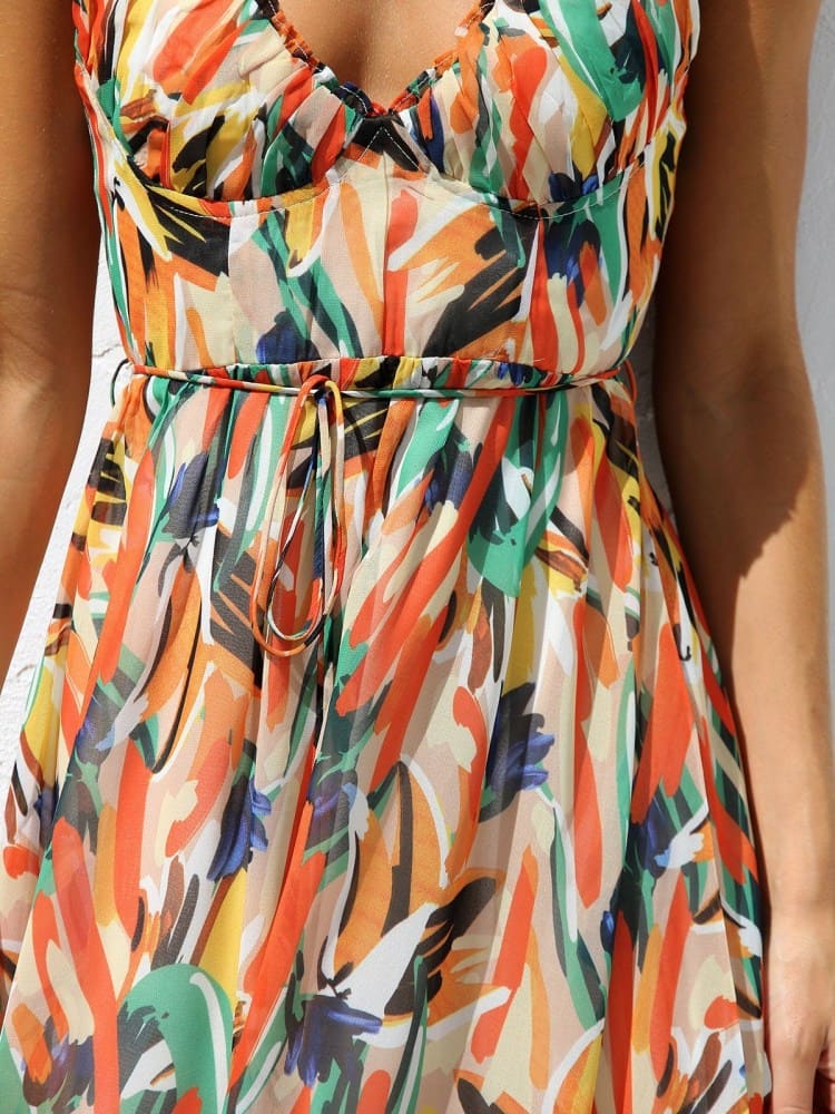 Mia | Floral Ruffle Midi Dress