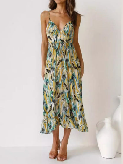 Mia | Floral Ruffle Midi Dress