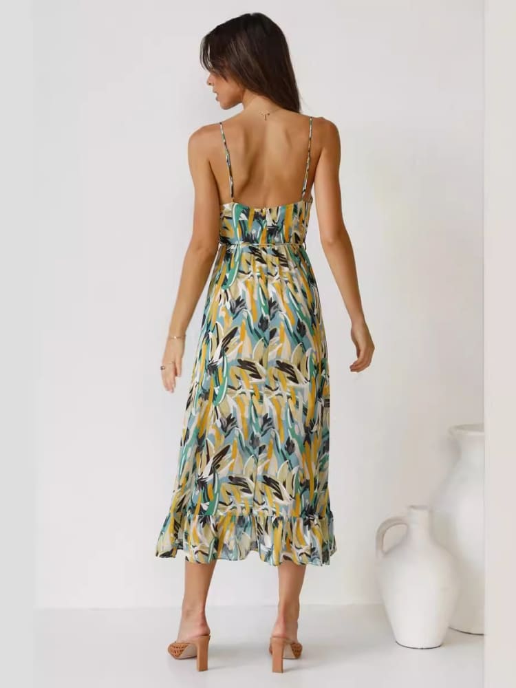 Mia | Floral Ruffle Midi Dress
